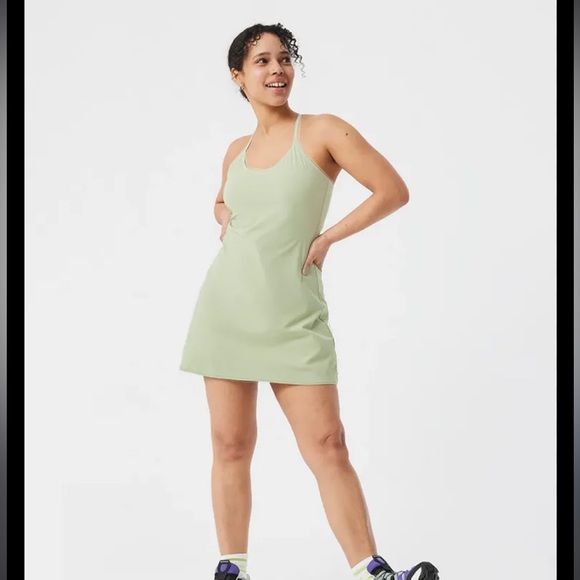 Outdoor Voices The Exercise Athletic Dress in Lime Green - Picture 1 of 5